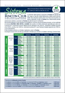 Tabla de Puntos - Rincón del Este