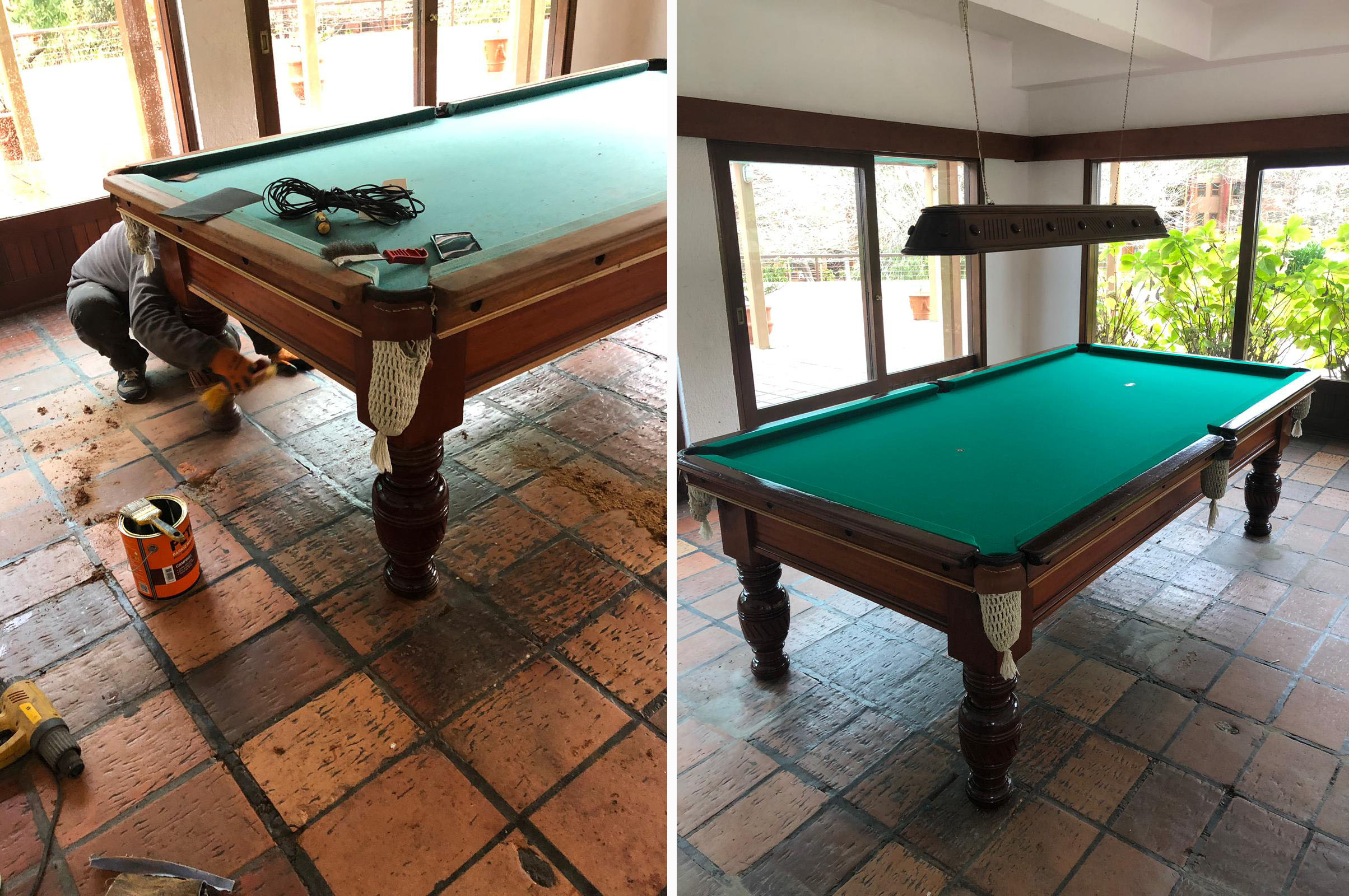 ¡Mesa de pool renovada!