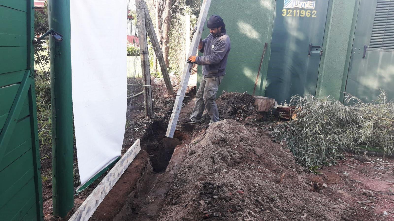 Trabajos en el sector de acceso área deportiva